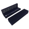 DesignSter Hollow Sapphire Blue Velvet Necklace Box - Long Chain