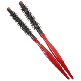 Vaguelly 2pcs Curling Comb Wooden Handle Roll Brush for Blow Dryer Hairbrush for Women Men Styling Tool