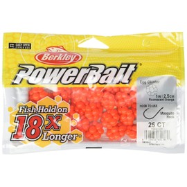 Berkley PowerBait Trout/Steelhead Egg Clusters Fluorescent Orange, (25 Count)