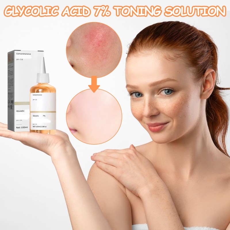 TZQFROCE Glycolic Acid Toner Glykolsäure Peeling 7%-ige -Lösung für Gesichtspflege