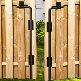 Auxdee 24" Heavy Duty Cane Bolt Gate Drop Rod - Vinyl Fence Gate Drop Rod, Gate Stopper & Gate Anchor for Wood/PVC/Metal Fences, Double/Wrought Iron Doors, Black Finish, 2 Pack