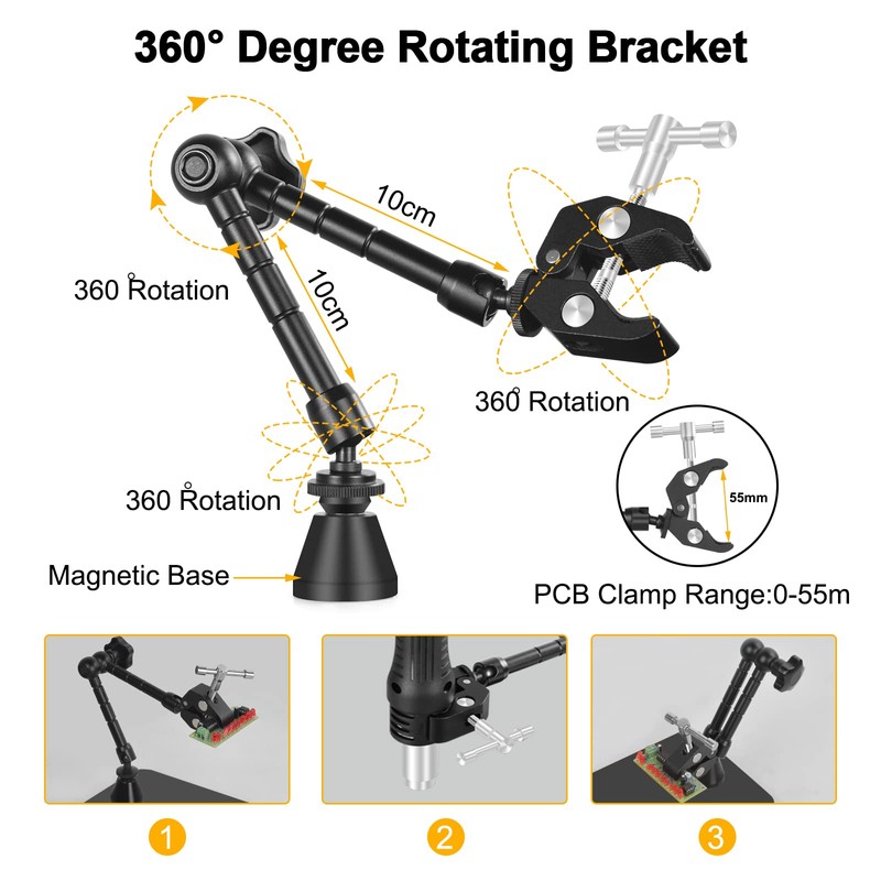 Magnetic Helping Hands Soldering Third Hand, PCB Circuit Board Holder