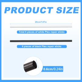 lasuroa 12pz Kit Riparazione Snowboard Sci, 6mm Ptex Riparazione Sci Snowboard Kit per Manutenzione Sci Riparazione Base Sci Snowboard per Proteggere Sci e Snowboard(Bianco e Nero)
