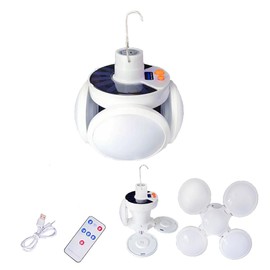 4000mah Folding Solar Lamp with Remote Control Camping Lantern Tent Light LED USB Battery Rechargeable Collapsible Portable Outdoor Hurricane Waterproof Emergency Power Outage 1 Pack