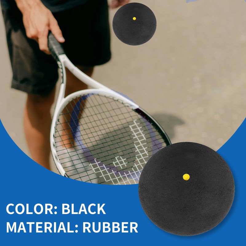 WanderGo Squash Balls, 4Pcs Squash Ball Double Yellow Dot/Single Yellow