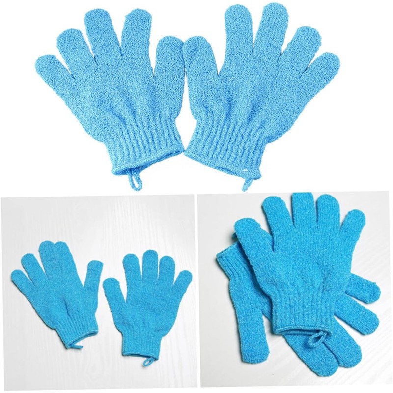 Guante Exfoliante de Baño de Nylon – VILLCASE Azul Talla
