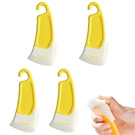 MANSVS 4 PCS Silicone Pan Scraper, Dish Scraper Plastic Pan Scraper Tool, Silicone Pot Scraper to Kitchen Cleaning