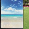 Ocean Frosted Window Film Window Privacy Film,Tropical Sandy Beach at
