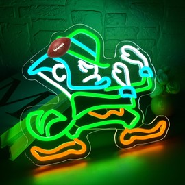 University Neon Sign for Wall Decor University Football Team Logo Led Neon Sign for Man Cave Birthday Gifts for Fans Led Neon Light for Party Club Bar Dorm Decor Size13.7 * 11.9Inch