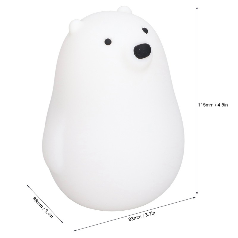 LED Night Light Cartoon White Bear Baby Pat Light USB