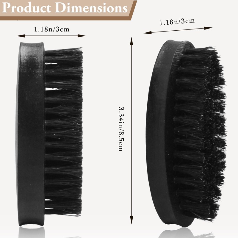 Men's Solid Wood Beard Brush, Boar Bristle Mustache Brush for