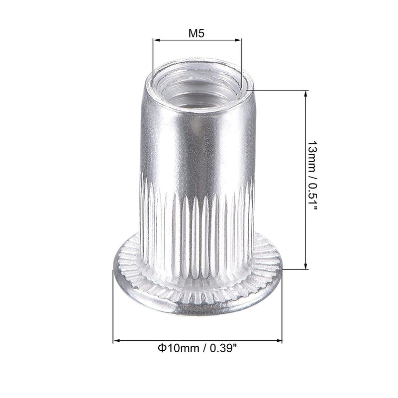 VEDA® Aluminium Rivet Nuts M5 x 0.8 Rivet Nuts, Blind