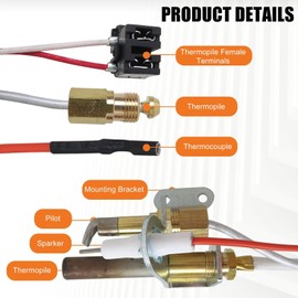 SP20824 SP20754 Water Heater Pilot Burner Replacement for NG with LP SP21058 SP21059 SP20800