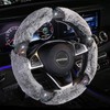 KAFEEK Diamond Fluffy Microfiber Plush Steering Wheel Cover with Bling
