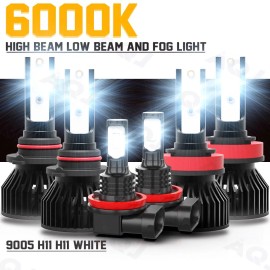 AQJ For Honda CR-V CRV 2015-2020 6000K LED Headlight Hi Low Beam Fog Light Bulb Kits
