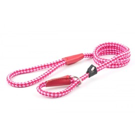 Ancol Heritage Nylon Rope Slip Lead for Dog, 120 cm x 10 mm/120 cm x 12 mm/150 cm x 12 mm, Raspberry