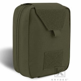 Krydex Tactial Large Rip Away Pouch Quick Release MOLLE Outdoor First Aid Kit Bag Trauma IFAK Pouch - Color: Ranger Green