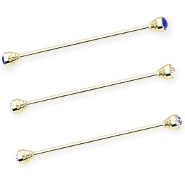 3PCS Men's Crystal Boutonniere Tie Business Shirt Collar Bar Necktie Clasp Lapel Stick Brooch Shirt Collar Stay Bar Cravat Pin, Metal, alloy