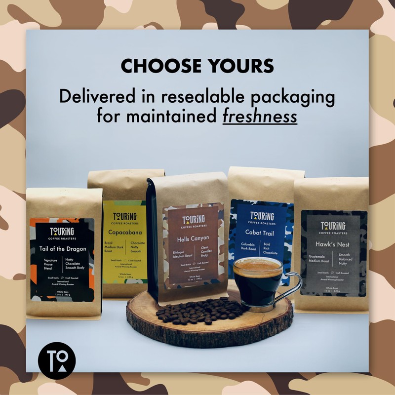 Touring Coffee Roasters Hells Canyon Ethiopian Coffee Whole Beans Medium