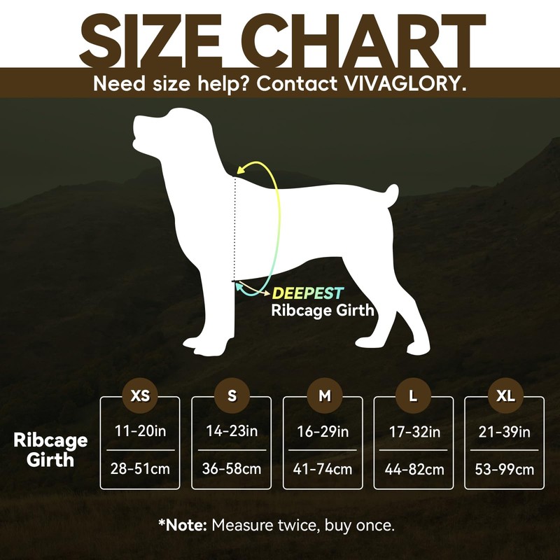 VIVAGLORY Easefit Dog Harness for Walking Hunter & Training, No