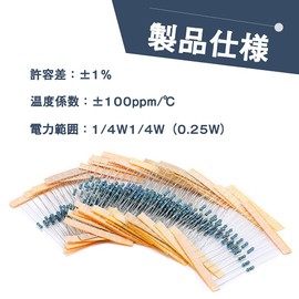 Metal Film Resistors, 30 Types, 20 Pieces each, Total 600 Pieces, 10 Ω - 1 MΩ, Resistor Kit, Electronic Work Basic Parts Set, High Precision, Stable Performance, Basic Parts, DIY