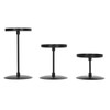 3pcs Pillar Candle Holder Black Double Sided Black Piano Paint