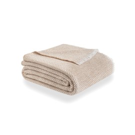 Todocama - Extra Soft Cotton Blanket, Four Seasons Multipurpose Bedspread, Throw for Bed, Throw, Sofa Throw (120 x 180 cm, Sand Beige)