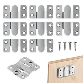 10 pieces flush-mounted concealed bracket, stainless steel furniture connector hooks, picture frame hooks, interlocking buckle headboard furniture connector hooks, sofa furniture, picture frame