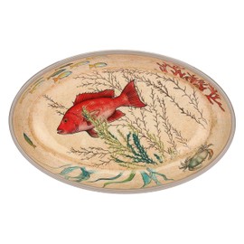 Nador Sea Life Set 2 Oval Plates 100% Melamine 24X15 Cm in Gift Box