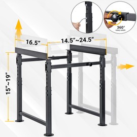 Neorexon Adjustable Metal Hive Stand - 2Pack, Sturdy Beehive Stand Adjustable Height 15” - 19” & Adjustable Width 14.5” - 24.5”, UV Resistant & Easy to Assemble Bee Stand for Beekeeping