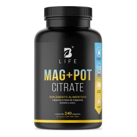 Citrato Magnesio Potasio 240 Caps Mag Pot Citrate Life Sabor