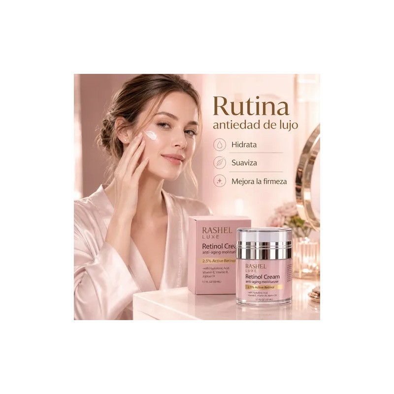 Crema Retinol, 2.5, Vitamina E Y B5, Aceite Jojoba, Arrugas