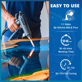 KHKD RESIN Table Top Epoxy Resin Kit - 2 Gallon Crystal Clear Epoxy Anti-Yellow, Self Leveling, Non-Toxic for Tabletops, Bar Tops & Surface Coat, River Tables, Wood, DIY and Art Resin Casting