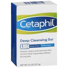 Cetaphil Deep Cleansing Bar Dry To Normal, Sensitive Skin 4.5 OZ