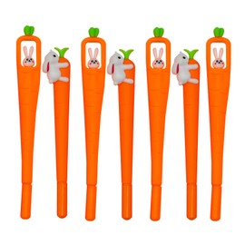 Maydahui 12PCS Cute Easter Bunny Carrot Gel Pens Comfortable Grip Rabbit Carrot Writing Pens Black Ink For Students Teachers Coworkers Shcool Stationery Easter Party Desk Decor