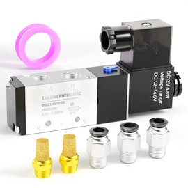 TAILONZ PNEUMATIC 1/8"NPT Solenoid Valve 4V110-06 DC12V Single Coil Pilot-Operated Electric 2 Position 5 Way Connection Type Junction Box