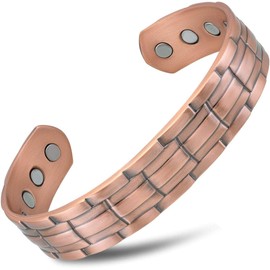 MagnetRX MagnetRX? Magnetic Copper Bracelets for Men C Effective 99.9% Pure Copper Bracelet for Men C Adjustable Copper Magnetic Bracelets (Stamped Chain)