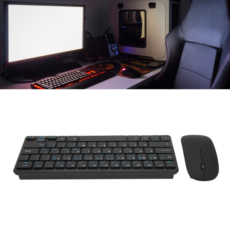 2.4G Wireless Keyboard Mouse Combo Ergonomic 64 Key Keyboard 3