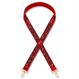 Beaded Purse Straps Game Day Purse Strap Replacement Sequin Crossbody Football Purse Strap for Stadium Clear Bag Purse Handbag Game Day Outfits Accessories Gifts (Red&Black)