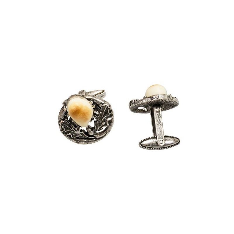 Alpenflüstern Grandl API072 Traditional Cufflinks Stag Tooth Two-Tone Colours, Metal