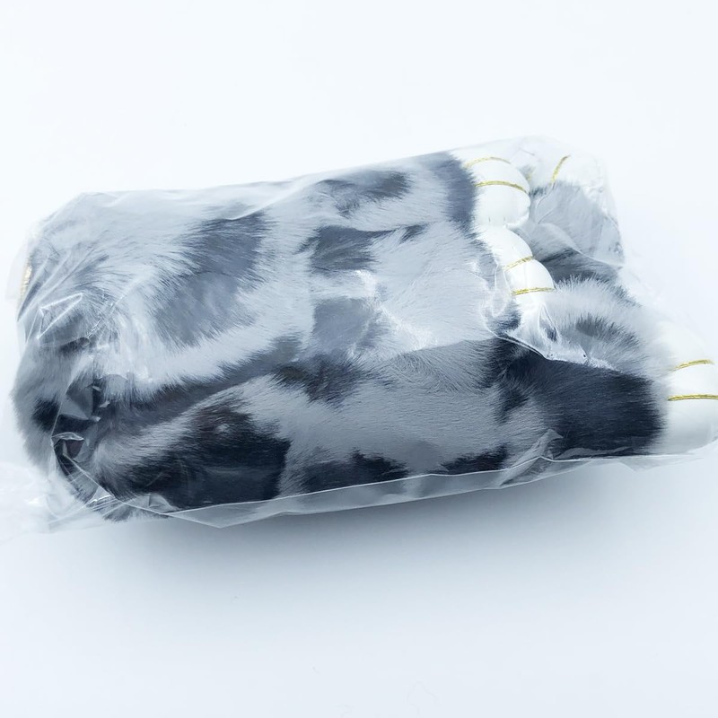 Sqzrpomddy Keychain Cute Leopard Print Rabbit Fluffy Key Ring Bag