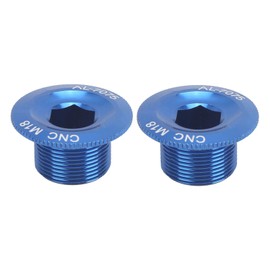 Keenso Bike Crank Bolt, 2 Pcs Aluminum Alloy Mountain Bike Crank Bolt 18mm Bicycle Crank Arm Fixing Bolts Crank Cover Screw Cap for Prowheel Hollow Integrated Crankset(Blue) ride other riding other