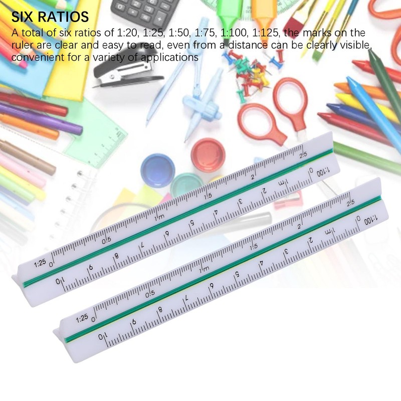 Architectural Scale Ruler, 2Pcs Six Ratios Architectural Scale Ruler Set,