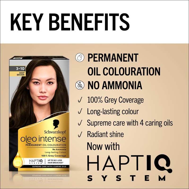 Schwarzkopf Oleo Intense Permanent Oil Colour 3-10 Deep Brown Hair
