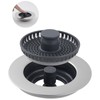3-in-1 Kitchen Drain Stopper,Upgraded Kitchen Plug Strainer, Stainless-wrap Shell Replacement