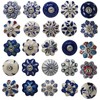 Ajuny Set of 25 Ceramic Knobs Colorful Blue for Kitchen