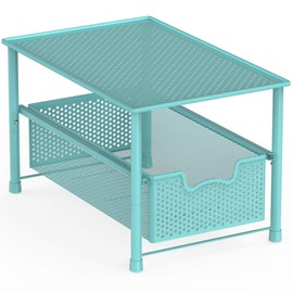 Simple Houseware Stackable Under Sink Cabinet Sliding Basket Organizer Drawer, Turquoise