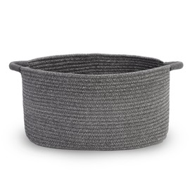 HIFEASTS Medium Rope Basket with Handles, Medium Bohe Storage Basket, 17 "L x 12.5" W x 8.5 "H, Home Decor Organizer for Towels,toys, Books & Magazines