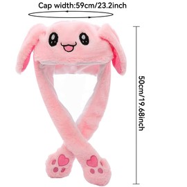 CICITOYWO Funny Plush Bunny Hat Ear Moving Jumping Rabbit Animal Flap Cap Unisex for Children Party Christmas Birthday Gift