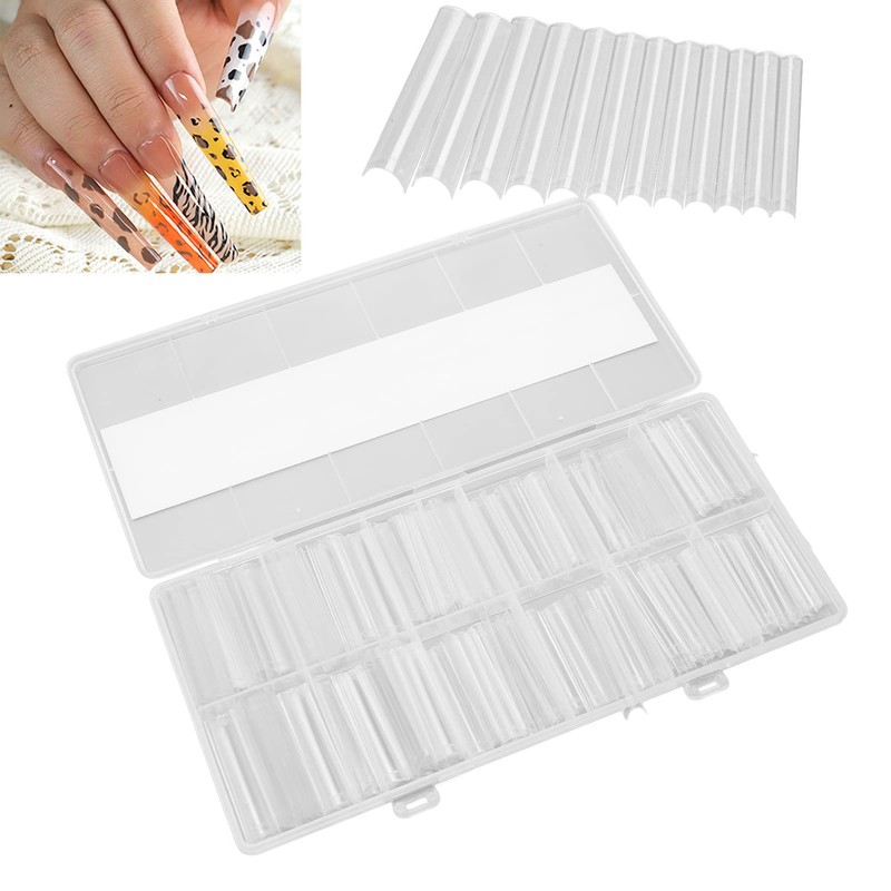 No C Curve Square Flat Nail Tips, 240 Piezas de